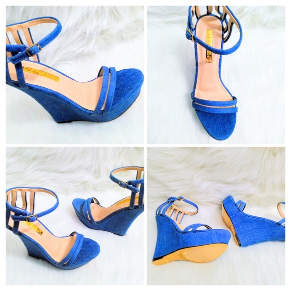 (NEW)! Cute! Blue Denim Wedge Heel! :-) - Picture 12 of 12